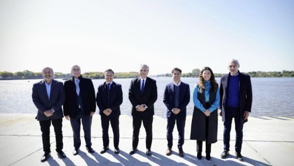 Kicillof y Alberto Fernández anunciaron la licitación de las obras del Canal Magdalena